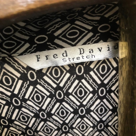 vintage 90s black and cream geometric blouse size L - Picture 4 of 4